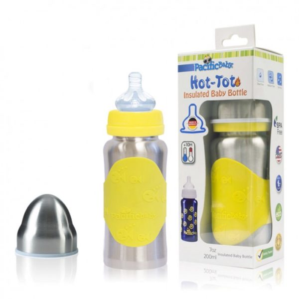 Biberon en inox isotherme jaune Pacific Baby