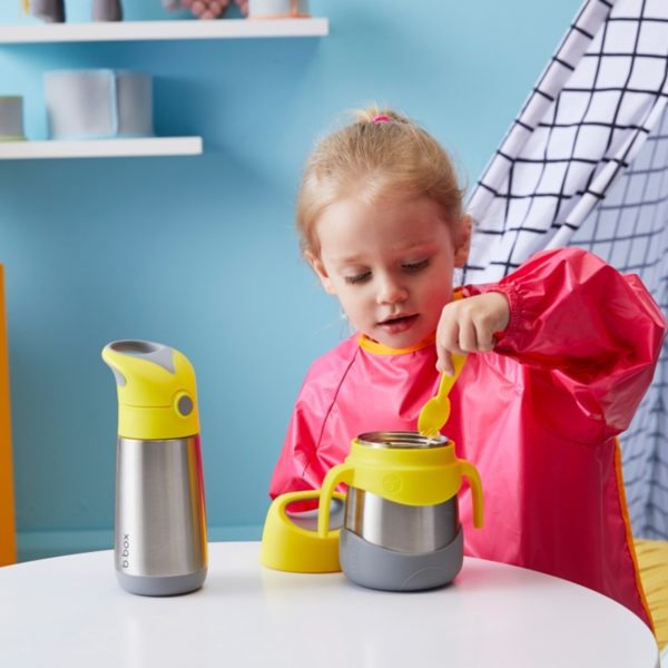 Boite repas isotherme de chez B.box avec fourchette intégrée - jaune