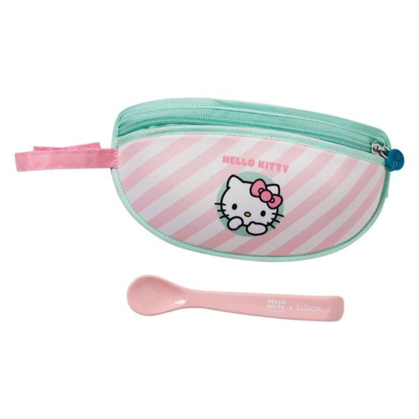 Bavoir bébé de voyages Hello Kitty refermable et transportable avec sa cuillère de la marque B.box