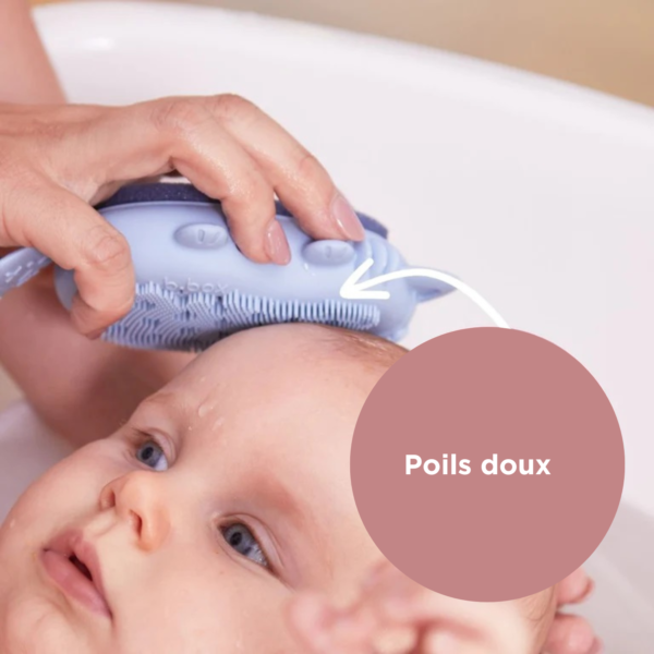 Brosse de bain Bbox avec poil en silicone doux pour le cuir chevelu de bébé