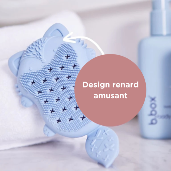 Brosse de bain bébé avec design renard amusant