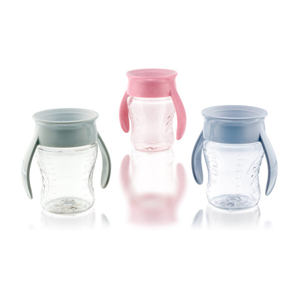 Tasse d'apprentissage bébé 360° (207 ml) anti-renversement - 3 coloris