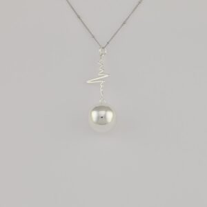 Bola de grossesse Spirales Argent – Bijou pour future maman avec chaîne