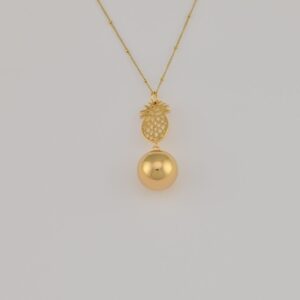 Bola de grossesse Ananas Or – Bijou pour future maman avec chaîne