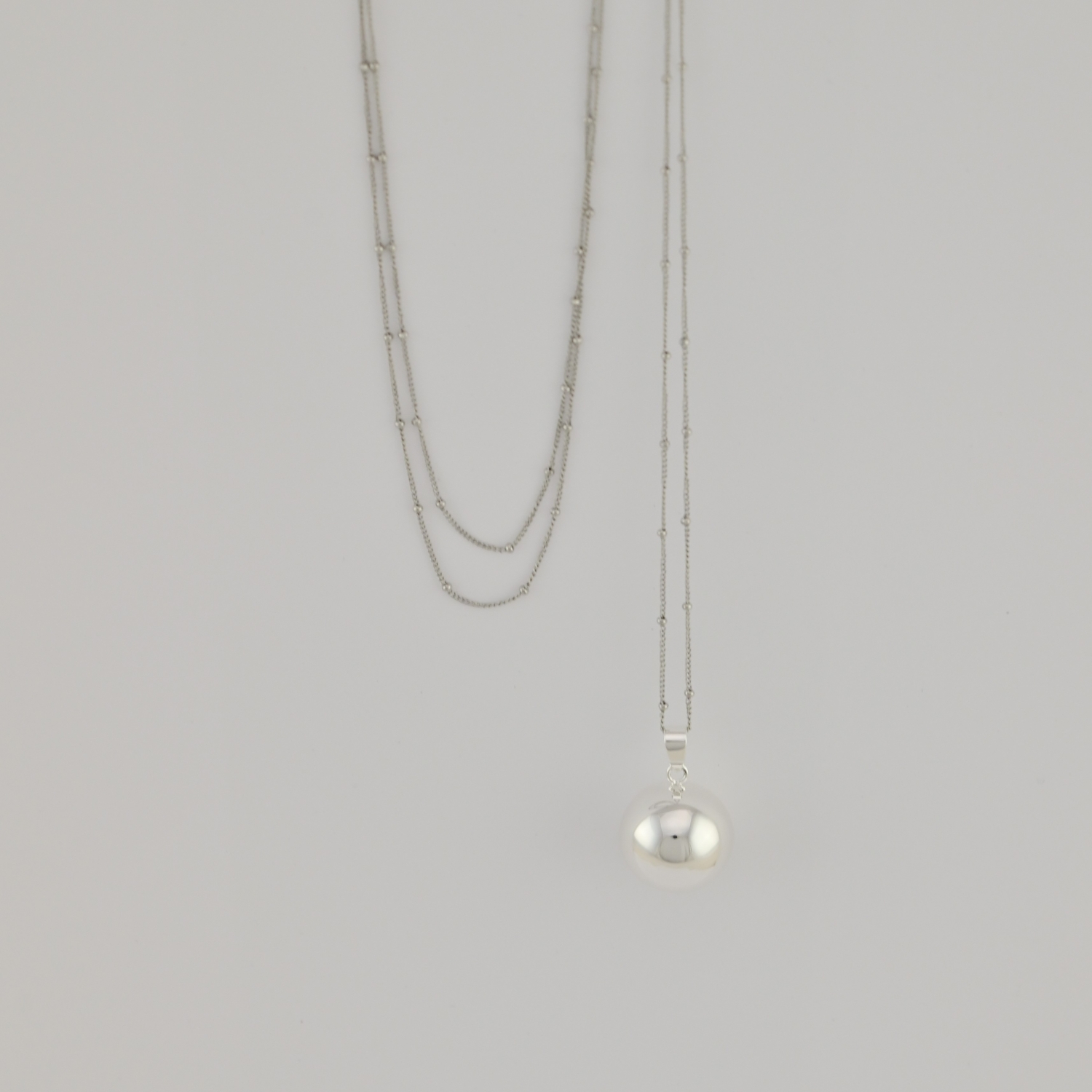 Bola de grossesse Classique Argent – Bijou pour future maman avec chaîne – Image 2