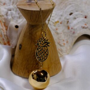 Bola de grossesse Ananas Or – Bijou pour future maman avec chaîne