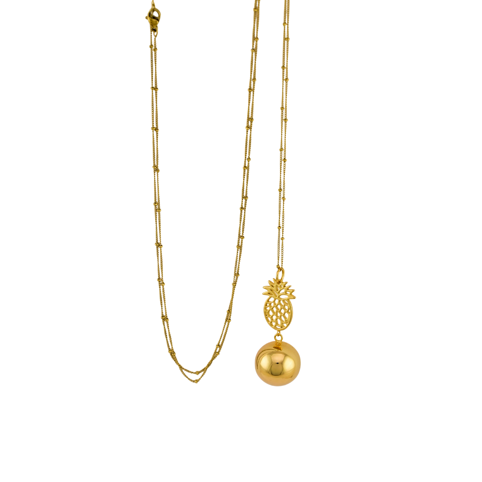 Bola de grossesse Ananas Or – Bijou pour future maman avec chaîne – Image 3