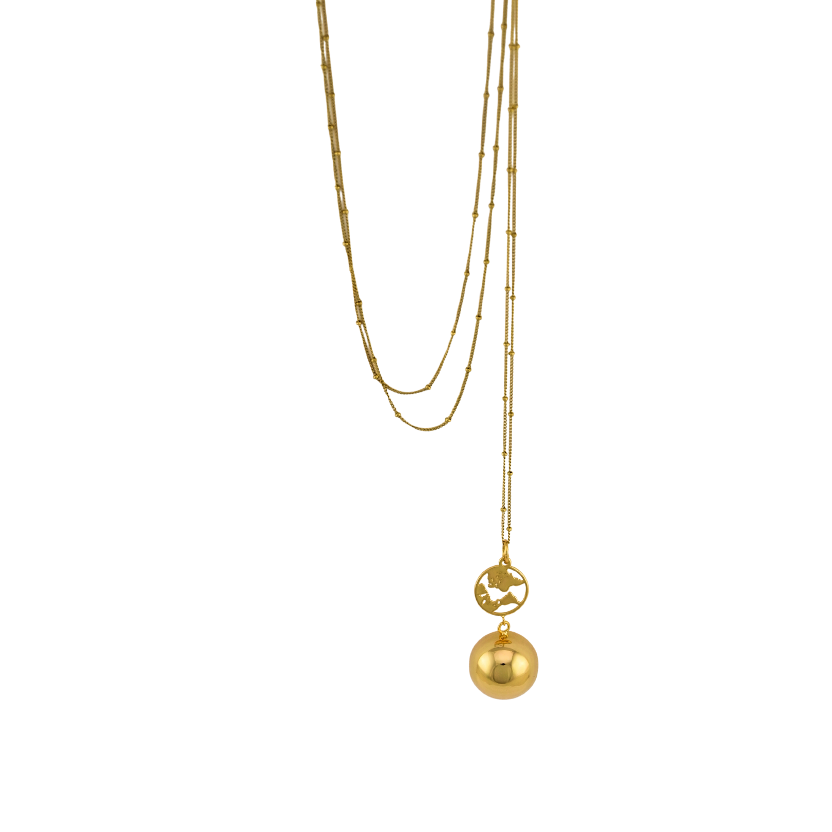 Bola de grossesse Terre Or – Bijou pour future maman avec chaîne – Image 3