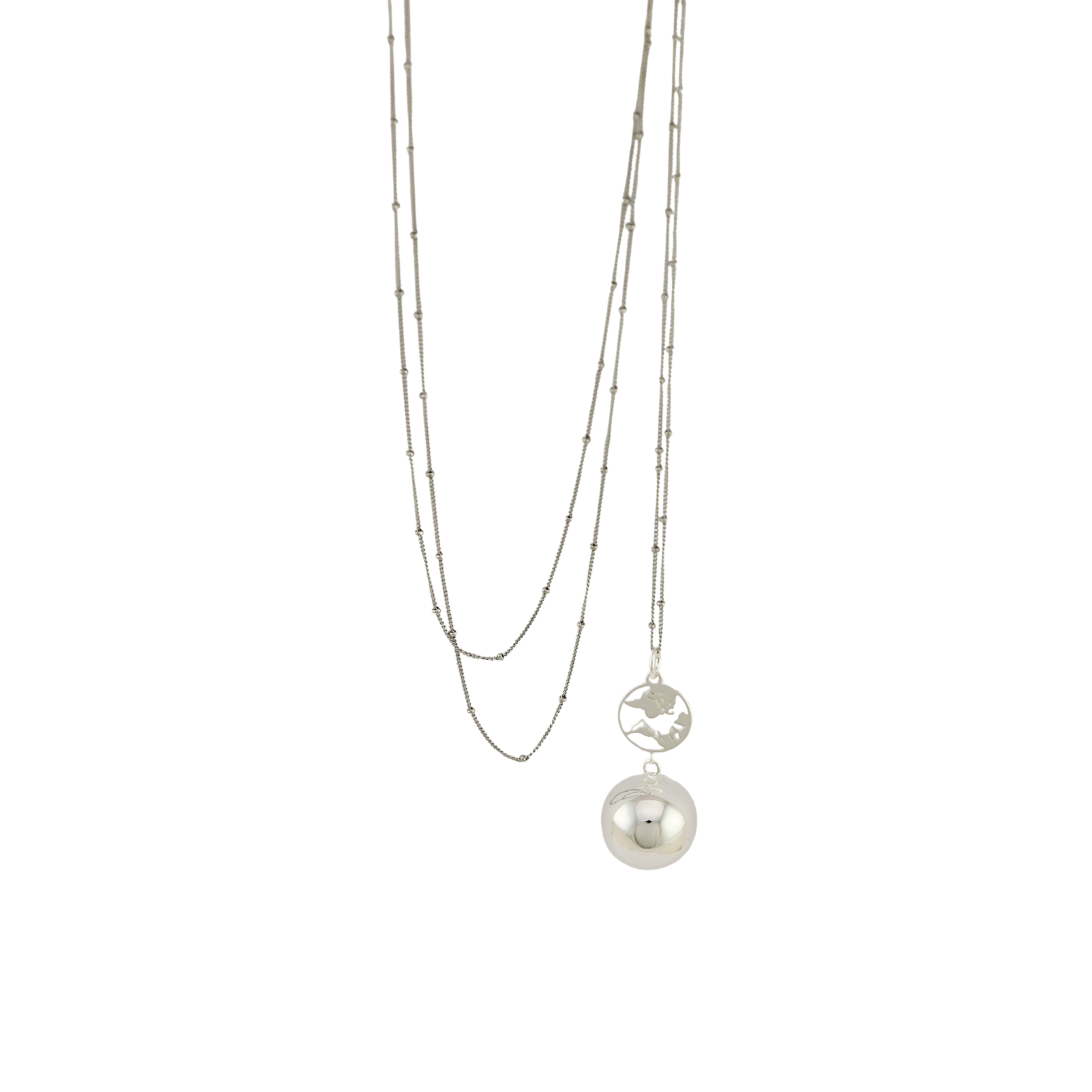 Bola de grossesse Terre Argent – Bijou pour future maman avec chaîne – Image 4
