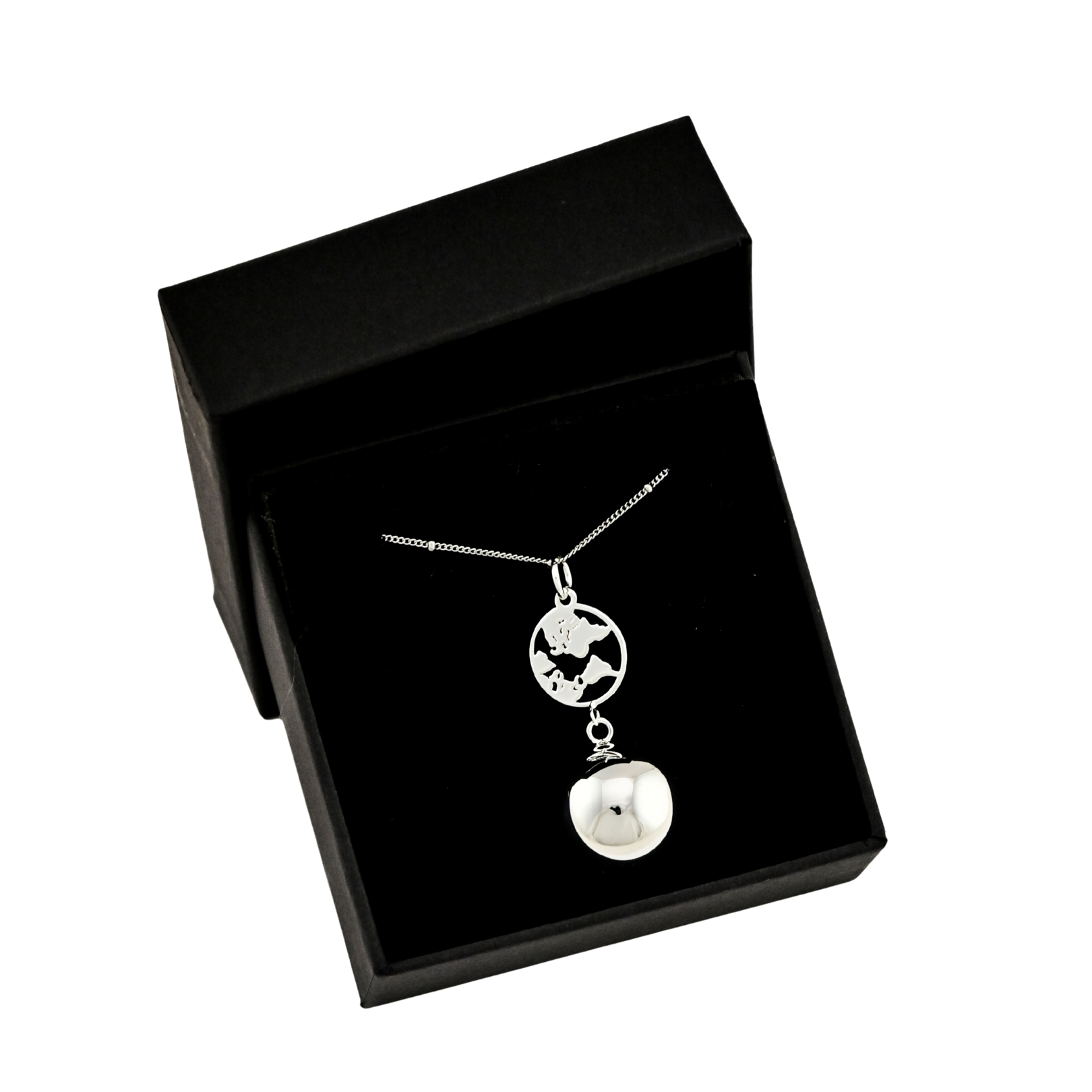 Bola de grossesse Terre Argent – Bijou pour future maman avec chaîne – Image 5