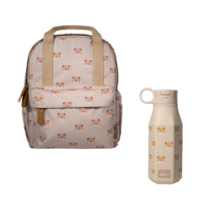 Ensemble de rentrée – Sac à dos enfant en matière recyclée & gourde souple assortie (3-6 ans) - Ours