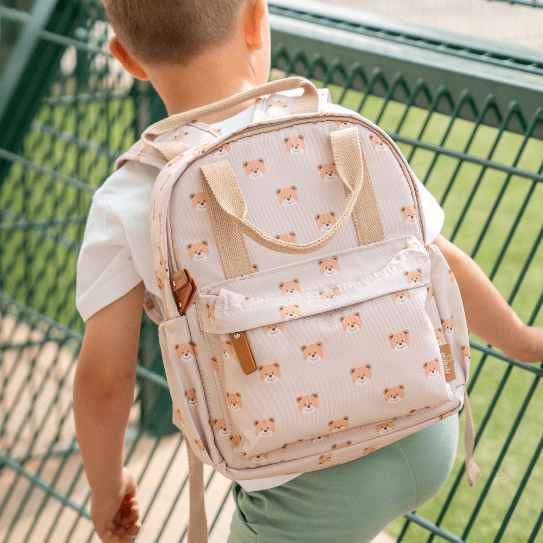 Sac à dos enfant en matière recyclée spécial rentrée - Ours – Image 2