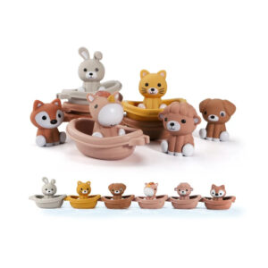 Coffret de 6 bateaux empilables & 6 marionnettes à doigts animaux